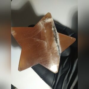 Amber Honey Calcite Star Stone Sculpture